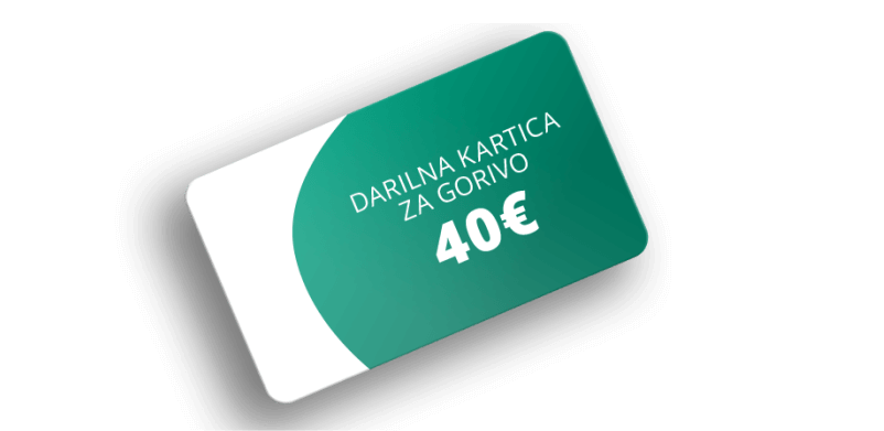 Darilna kartica za gorivo v vrednosti 40 €